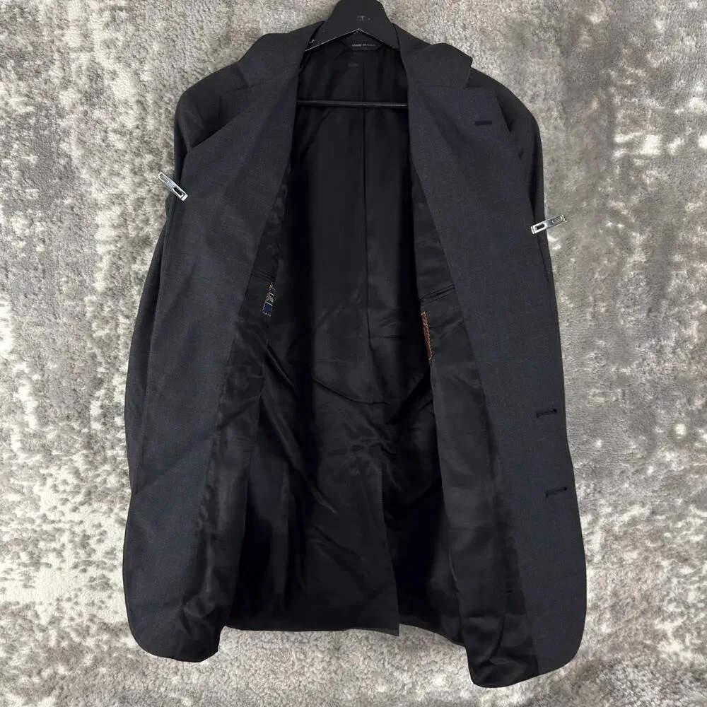 Ralph Lauren Size 40L Career Notched Blazer Jacket Black Long‎ Sleeve